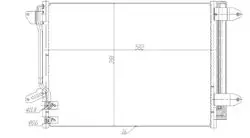 Klima Radyatörü-582×391×16 (VW Jetta 15-18) Hortum Baglantısı 11,8-8,6