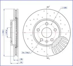 Fren Disk Ön Hava Kanallı 321-5 (Opel: Insignia 08 -) Performans /