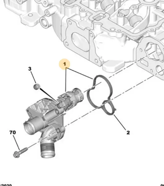 Termostat Opel Corsa F / Crossland 1.2 Eb2