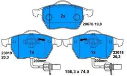 Ön Fren Balatası-Kablolu-(VW Passat 97-05 Audi A4 99-05 A6 98-05 Skoda Superb 02-08)