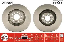 Fren Diski Ön Havalı 312 mm VW Golf 99-06 Polo 06-09 Audi A3 99-03 Seat Leon 99-06
