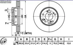 Fren Disk Ön Hava Kanallı 282-5 (Honda: Cr-V H-Rv 97-02)