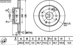 Fren Disk Arka Düz 260-4 (Honda: Accord IV 90-98 / Rover: 600 93 > 99)
