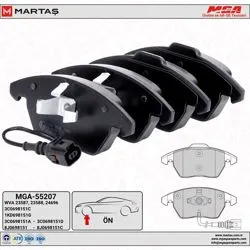 Ön Fren Balatası-Kablolu-(VW Caddy 04-15 Golf 04-14 Passat 06-11 Polo 10-Audi A3 04-13 Seat Leon 06-13)