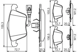 Ön Fren Balatası-Büyük Segman-(VW Golf 06-09 Passat 06-11 Audi A3 04-13 Seat Leon 06-10)