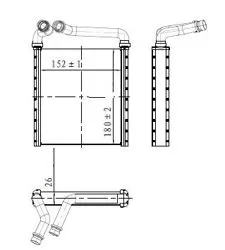 Kalorifer Radyatörü Brazing-Denso Tip (VW Golf 12-13 Passat 11-15 Skoda Superb 14-15)