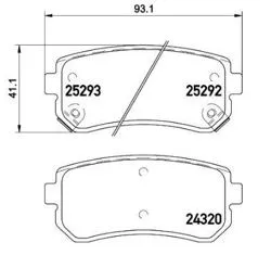 Fren Balatası Arka-(Hyundai: Tucson 2016 > / Kona 2018 > / Kia: Sportage 2015 > Kia: Picanto 2011 > Üstten Delikli)