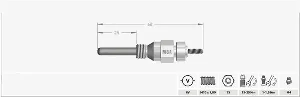 Kızdırma Bujisi 4.4V (Webasto D9w Hdyronıc 10 2596 > 990101