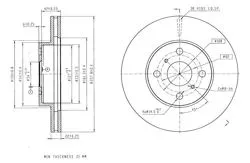 Fren Disk Ön Hava Kanallı 258-4-(Toyota: Corolla (_E9_) 1.6 İ (Ae92) Toyota: Corolla Liftback (_E10_) 1.6 Glı (Ae101_) Toyota: Corolla Station Wagon (_E9_) 1.6 (Ae92))