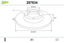 Fren Diski-Adet-Arka (Ford Mondeo II 05-07 1.8 Scı 1.8I 2.0Tdcı 2.0I 2.2 TDCI 3.0I