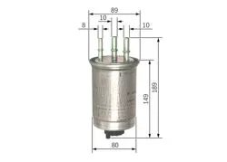 Mazot Filtresi (Müşürsüz) (Ford: Connect 90Ps 1.8Tdci 02 -) (Ssangyong: Actyon 08-/ Rodıus 2.0-2.7Xdı / Kyron 08-/ Rexton / Tata: Indıca 98-06 1.4D / Kia Bongo 10-2.9 Tcı / Hyundai: H100 Kamyonet 05-2.5Crdı / i30 14-Dizel