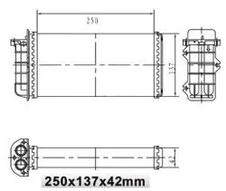 Kalorifer Radyatörü Mekanik (Fiat: Bravo / Brava / Marea- 01 Tum Modeller) 250×137×42