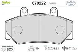 Fren Balatası Ön Wva 21233 Volvo 740 760 940 960-17.65mm