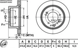 Fren Disk Arka Düz 315-5 (Kia: Sorento 02-10)