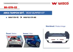 Tampon Seti Arka VW Golf 7.5 R (13-17 Golf 7 İçin Uyumludur)