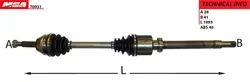 Aks Komple Sağ Ö.Çeker Kalın Mil (Ford: Transit V347 2.2Tdci 115-140Ps 08 -)