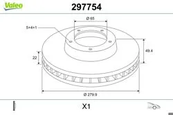Fren Diski Ön Havalı 280-5 (VW Caddy 04-15 Golf 04-14 Audi A3 09-13 Seat Leon 06-13 Octavia 04-13)
