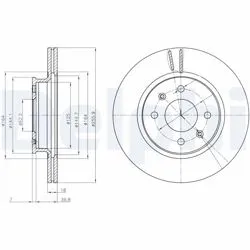 Fren Diski Karbonlu On Havalı (256-4)-(Hyundai: i20 08 > 12 / i20 08-15 1.2) *Kalınlık 18mm*