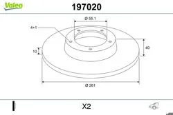 Fren Diski Arka Düz-(261-4)-(Mazda: 323-Familya 98 > 02)
