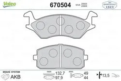 Fren Balatası Ön (Toyota Starlet 1.0 / 1.2 / 1.3 78-84 / Tercel 1.3 78-82)