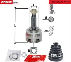 Aks Kafa Dıs (ABS Li)-(Mitsubishi: Carisma 96 > 06 1.6 16V) (25×29×54Xabs-43)