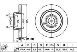Fren Disk Arka Düz 271-5 (Toyota: Avensis 00-02)