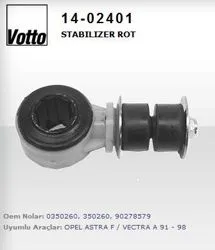 14.02401 / Stabilizer Rot Ön 22mm (Opel: Astra F / Vectra B / Vectra A)