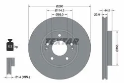 Textar / Fren Diski Ön Jp Hyundai i30 Bnz / CRDI 12 >