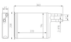 Kalorifer Radyatörü Mekanik (Peugeot: Boxer Citroen: Jumper Fiat: Ducato Tum Modeller 97- 02) 220×194