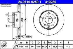 Fren Diski Opel Astra G / H / Combo C / Zafira A / B (5 Bijon) 264mm Arka