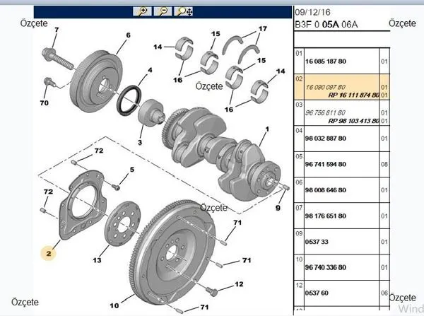 Keçe Krank Arka Peugeot Pp208 Pp301 Pp308 Pp3008 Pp508 Pp5008 Part