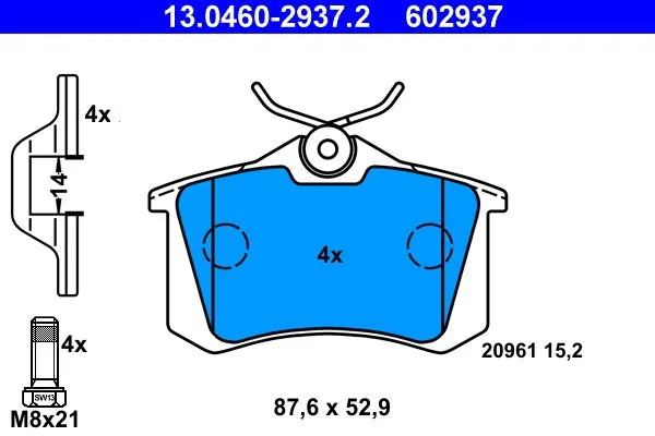Fren Arka Balatası VW Golf3-Golf4-Golf5-Jetta-Passat-A3-Toledo-Octavia