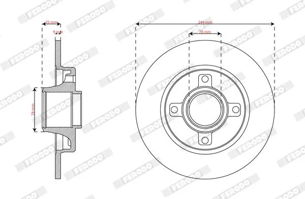 Fren Diski Opel Crossland X 244mm (Rulmanlı) Arka
