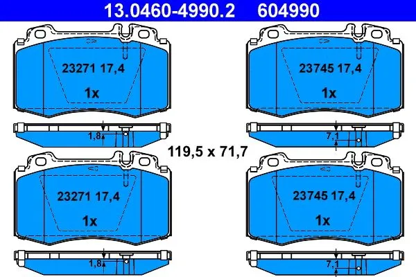 Fren Balatası Ön C215 Cl Serisi Cl500 E Serisi W211 E320 M Serisi W163 Ml270 Ml320 Ml350 Ml400 Ml430 Ml500 Ml550 R129 Sl Serisi Sl280 Sl320 Sl500 R171 Slk280 Slk350 R230 Sl Serisi Sl350 Sl500 W220 W220 S280 S320 S350 S400 S430 S500 S600