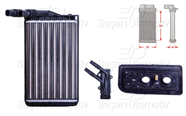 Kalorifer Radyatörü Mekanik Mt-At 234X152x40 mm Renault Kangoo 1.2 1.5 1.6 16V 97 >