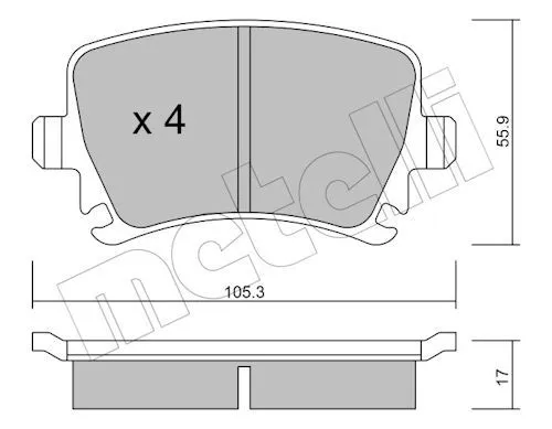 Arka Fren Balatası-Kablosuz-(VW Caddy 04-11 Golf 04-14 Audi A3 04-13 Seat Leon 06-13 Skoda Octavia 04-13)