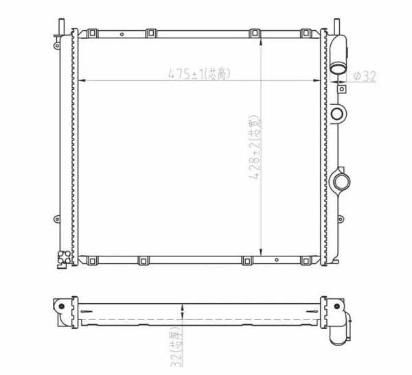 Su Radyatörü Brazing 32mm Peugeot J9-J10 2010 -