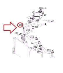 E Serisi W212 Kasa Radyatör Hortumu Orijinal (2125013925)