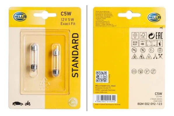 Ampül Plaka Aydınlatması Standard 12V Halojen 2 li Universal