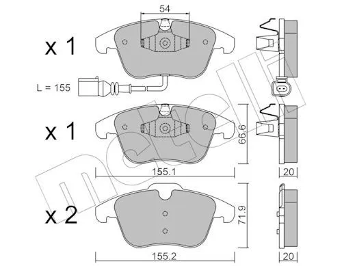 Ön Fren Balatası-Kablolu-(VW Passat 13-15 Tiguan 08-18 Audi Q3 12-18)