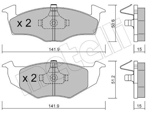 Ön Fren Balatası 15mm (VW Golf 97-98 Polo CLS 97-02 Seat Ibiza 97-02)