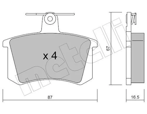 Arka Fren Balatası-(Audi A100 85-94 A4 95-97 A80 87-94)