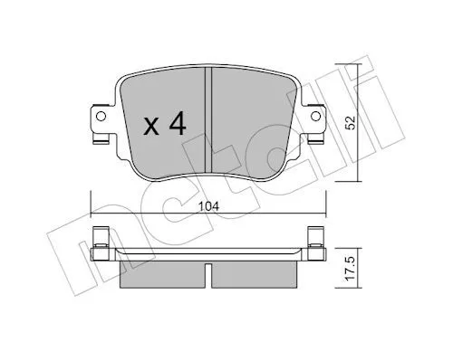 Arka Fren Balatası-(VW Caddy 16-Golf 16 Passat 15-Polo 18-Seat Leon 13-16 Skoda Octavia 13-17)