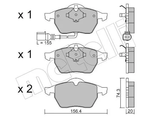 Ön Fren Balatası-Kablolu (VW Golf 98-06 Polo 05-10 Audi A3 97-03 Seat Leon 00-06)