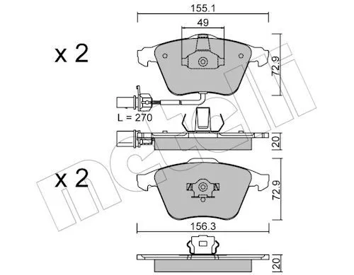 Ön Fren Balatası-Kablolu-(Audi A6 05-11 A4 01-08)