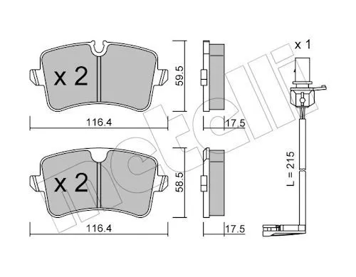 Arka Fren Balatası Kablo 215mm Audi A4 A5 A6 A7 Porsche Macan