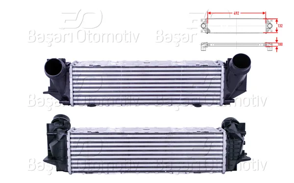 Turbo Radyatörü (Intercooler) 492X132x100 BMW 5 Serisi (F10) 520İ 10 >