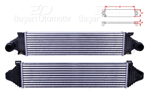 Turbo Radyatörü (Intercooler) 655X157x40 Volvo 2 1.5 T3-2.0 D3 10 > / V40 D2-D3 12 > / V60 D3-T3 10 >