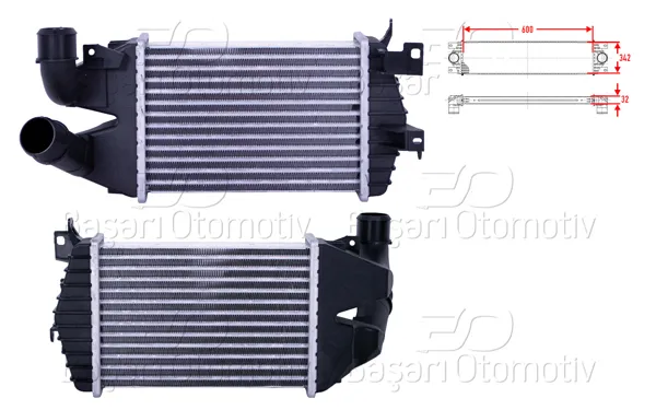Turbo Radyatörü (Intercooler) 600X342x32 Renault Laguna 1 1.9-2.2 Dtı 96-01