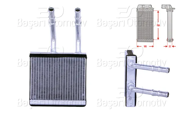Kalorifer Radyatörü Brazing 150X185 mm Ssangyong Actyon 06-12 Kyron 06-12